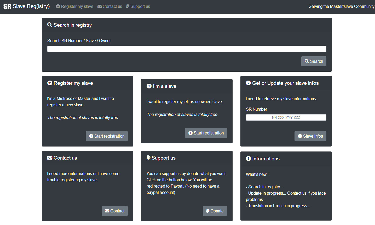 Bliv registreret på slavereg.com